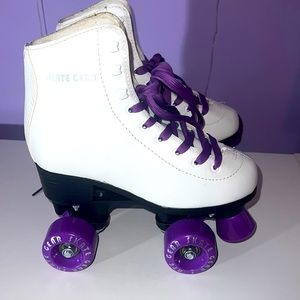 Size 4 Girls skates purple and white like new!